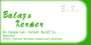 balazs kerper business card